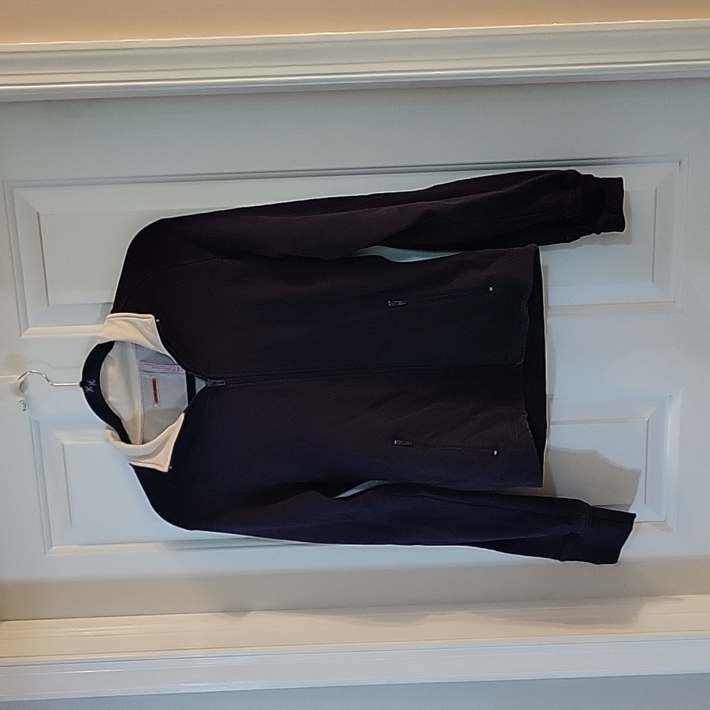 Redline navy and cream striped sleeve activewear jacket medium